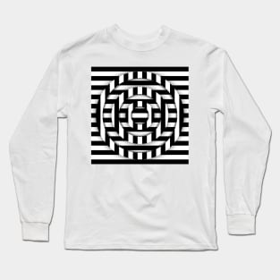 Optical Illusion II Black and White Long Sleeve T-Shirt